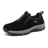 Men's Walking Shoes Outdoor Sports Casual Sneakers Winter Warm Non-slip Flat Suede Loafers MartLion black EU 40 