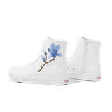 Korean Version Casual Canvas Shoes Inner Zipper Rubber Short Sleeve Women's Sports MartLion white blue add 40 