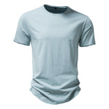 Outdoor Casual T-shirt Men's Pure Cotton Breathable Crew-Neck Short Sleeve Mart Lion Light Green EU size S 