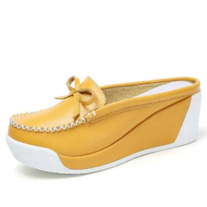 Summer Women Shoes Platform Slippers Wedge Flip Flops High Heel Slippers Casual Sandals MartLion Yellow 35 