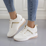 Chunky Sneakers Solid Color Platform Shoes Thick Bottom Zipper Women's Vulcanized Shoes MartLion   