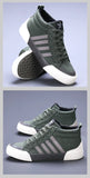 Green High-Top Canvas Shoes Men's Winter Sneakers Warm Fur Shoes Lace-up Casual Sneaker Man MartLion