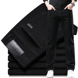 Men's Black Gray Jeans Stretch Classic Slim  Black Denim Pants Elasticity Male  Casual Trousers MartLion black 28 