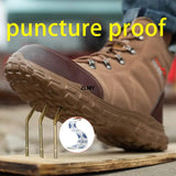 Construction Work Shoes Men's Steel Toe Safety Boots Anti-smash Anti-puncture Work Safety High Top Protective MartLion   