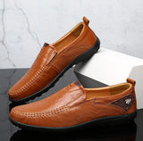 Men's Shoes Casual Luxury Genuine Leather Loafers Moccasins Slip Driving Black Brown MartLion   