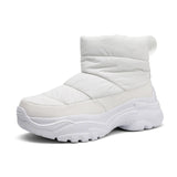 Winter Warm Women's Snow Boots Casual Cotton Shoes Anti-slip Faux Lightweight Tide MartLion WHITE 36 