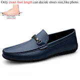 Men's Loafers Slip on White Leather Shoes Casual Spring Summer Autumn Luxury Designer Loafer Moccasins MartLion Blue 36 