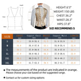 Men's Corset Vest Lace Up Bones Formal Waistcoat Beige Floral Waist Trainer Dress Vest For Wedding Party Tight Tops MartLion   