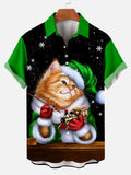 Christmas Snowman Claus Anime Pattern Hawaiian Shirt For Men Casual Short Sleeve Summer MartLion E01-jdcs01233 XL 