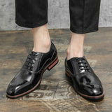 British Men's Dress Shoes Classic Formal Split Leather Elegant Sapato Social Masculino Mart Lion   