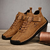 Handmade Leather Casual Men's Shoes Design Sneakers Breathable Leather Shoes Boots Outdoor MartLion Brown 47 