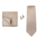 Solid Colors Ties Handkerchief Cufflink Set Men's 7.5cm Slim Necktie Set Party Wedding Accessoreis Gifts MartLion THC-35C  