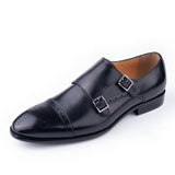 Shoes Black  Design Business Shoes Slip-on Monk Strap  Loafer Style Leather Dress Shoes For Male MartLion   