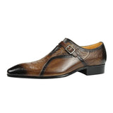 Handmade Oxford Monk Design Shoes Men's Office Modern Style Black Brown Color MartLion Brown 39 