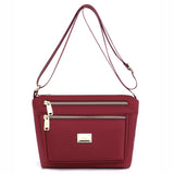 Women's Trend Shoulder Bags Long Strap Oxford Crossbody Multi Pocket And Large Capacity Female Handbag Mart Lion Burgundy  