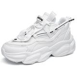 Designer Casual Shoes for Men's Women Chunky Sneakers Height Increasing Dad Running Thick Sole Footwear MartLion F602-3 White 10 