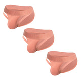 3Pcs Cotton Men's Panties Men's Jockstrap Briefs High Cut Strap Sports Fitness Underpants Slip Sissy Briefs MartLion (3)AD770-Pink XL 3pcs