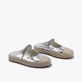 Station Silver Versatile Diamond Mary Jane Shoes Thick Sole Fisherman Baotou Half MartLion   