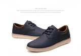 Men's Leather Casual Shoes Flat Trendy Sneaker Oxfords Zapatillas Mart Lion   
