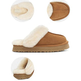 Plush Cotton Slippers Women Flats Shoes Platform Casual Home Suede Fur Warm Slingback Flip Flops Mart Lion   