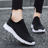 Men's Women Vulcanized Shoes Slip on Flats Breathable Mesh Walking Outdoor Sport Running Sneakers Female Mart Lion   