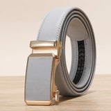 Golden Automatic Buckle Belt Men's and Women Universal Casual Red Blue Green Black White Female Waistband MartLion   