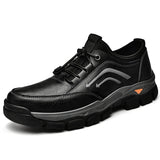 Genuine leather men's shoes Outdoor casual mountaineering Comfortable casual MartLion Black 38 