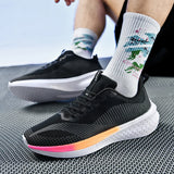 Men's casual sports shoes breathable wear resistant non-slip lightweight shock-absorbing popcorn sole running women MartLion   