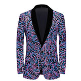 Stylish Vertical Striped Sequin Blazer Jacket Men's Shawl Lapel One Button Glitter Blazers Wedding Party Dinner Homme MartLion Pattern 6 US XS 