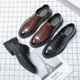 Britsh Brogue Men's Dress Shoes Formal Oxfords Microfiber Leather Mart Lion   
