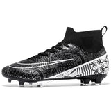Football Boots Men's Soccer Cleats TF FG Kids Wear-Resistant Training Shoes Outdoor Non-Slip Sneakers MartLion WJS-1126-C-Black 31 