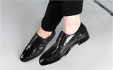 Men's Casual Shoes Snakeskin Grain Microfiber Leather Slip-on Buckle Dress Office Oxfords Party Wedding Flats Mart Lion   