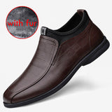 Mid-top Genuine leather Men's shoes Keep Warm Dress Winter With Fur Elegant Sapato Social Masculino Mart Lion   