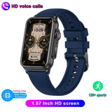Bluetooth Call Smart Watch AI Voice Assistant Fitness Tracker 1.57 Inch HD Screen Smartwatch Men Women For Android IOS MartLion Blue  