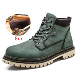 Autumn Winter Men's Military Boots Special Tactical Desert Combat Ankle Army Work Shoes Leather Snow Mart Lion 5888 Fur Green 38 CN