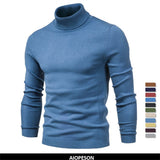 Winter Turtleneck Thick Men's Sweaters Casual Turtle Neck Solid Color Warm Slim Turtleneck Sweaters Pullover - MartLion