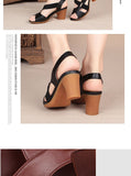 Sandals Women Luxury Brand Summer Style Chunky Heel Heels Shoes Off Black Mart Lion   