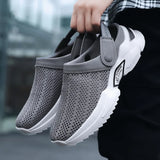 Men's Women Summer Sandal Mesh Mules Breathable Padded Beach Flip Flops Shoes Solid Flat Bath Slippers Outside Slippers MartLion gray 45 