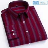 Cotton Plaid Casual Shirts Men's England Style Long Sleeve Turn Down Collar Breast Pocket Smart Dress MartLion 9012 M39 