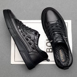 Men's Genuine Leather Casual Shoes Crocodile Print Spring Autumn Trend Sneakers Cool Leisure Flat Loafers Mart Lion   