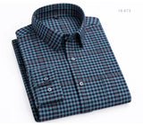 Men's Flannel Long Sleeve Premium Heavy Cotton Shirt England Casual MartLion   