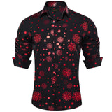 Men's Christmas Shirts Long Sleeve Red Black Green Novelty Xmas Party Clothing Shirt and Blouse with Snowflake Pattern MartLion   