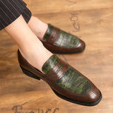 Luxurious Men's Casual Shoes Low Heel Loafers Casual British Style Designer MartLion green 38 