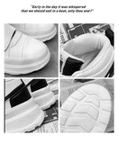 Autumn Men's Casual Sneakers Leather Chunky Platform High-top Shoes Ankle Boots Magic Tape Breathable Sport Mart Lion   