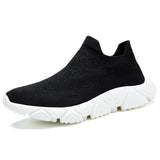 Summer Men's Casual Sneakers Slip-on Running Sport Shoes Breathable Tennis Trainers Soft Walking Jogging Mart Lion Black 39 