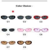 Oval Rectangle Sunglasses Ladies Summer Beach Glasses Trendy Vintage Eyewear Men's Women's Travel Shades MartLion   