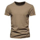 Outdoor Casual T-shirt Men's Pure Cotton Breathable Street Wear Short Sleeve Mart Lion Yellow EU size S 
