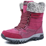 Women Boots Waterproof Snow Boots Warm Plush Winter Shoes Mid-calf Non-slip Winter Female MartLion   