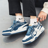 Men's Casual Sneakers Stylish Denim Skateboard Flats Shoes Tennis Sport Running Basketball Non-slip Walking Trainers Mart Lion   