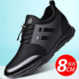 Men's shoes with invisible inner height wear-resistant leather genuine leather sports men's casual MartLion Style 6 8cm 47 